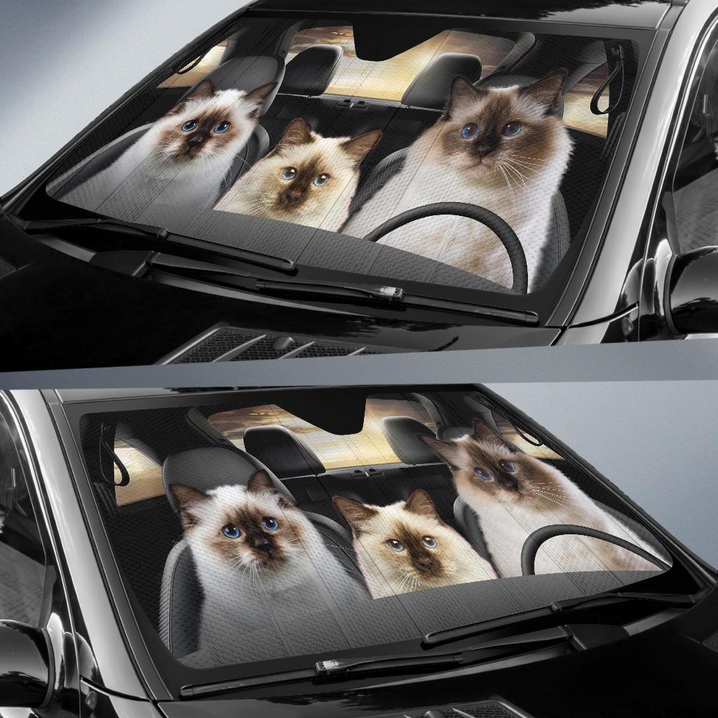 Birman Car Sunshade Custom Cat Car Interior Accessories For Cat Lovers