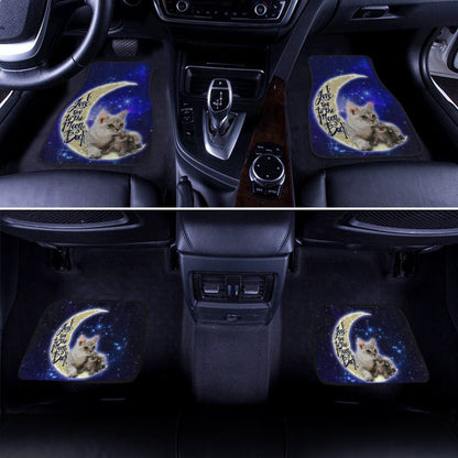 Cat Car Floor Mats Custom I Love You To The Moon And Back Car Accessories Meaningful