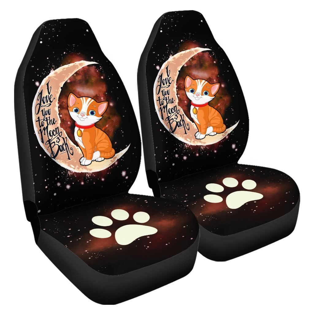 Cat Car Seat Covers I Love You To The Moon and Back Gift Idea For Cat Lovers Car Accessories