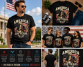 Vintage America 250 Years T-Shirt – George Washington Guitar Graphic Tee (1776–2026 Patriotic Edition)