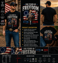 250 Years of Freedom 1776–2026 Revolutionary War Patriotic T-Shirt