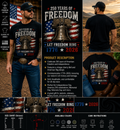 250 Years of Freedom Let Freedom Ring 1776–2026 Patriotic Liberty Bell T-Shirt