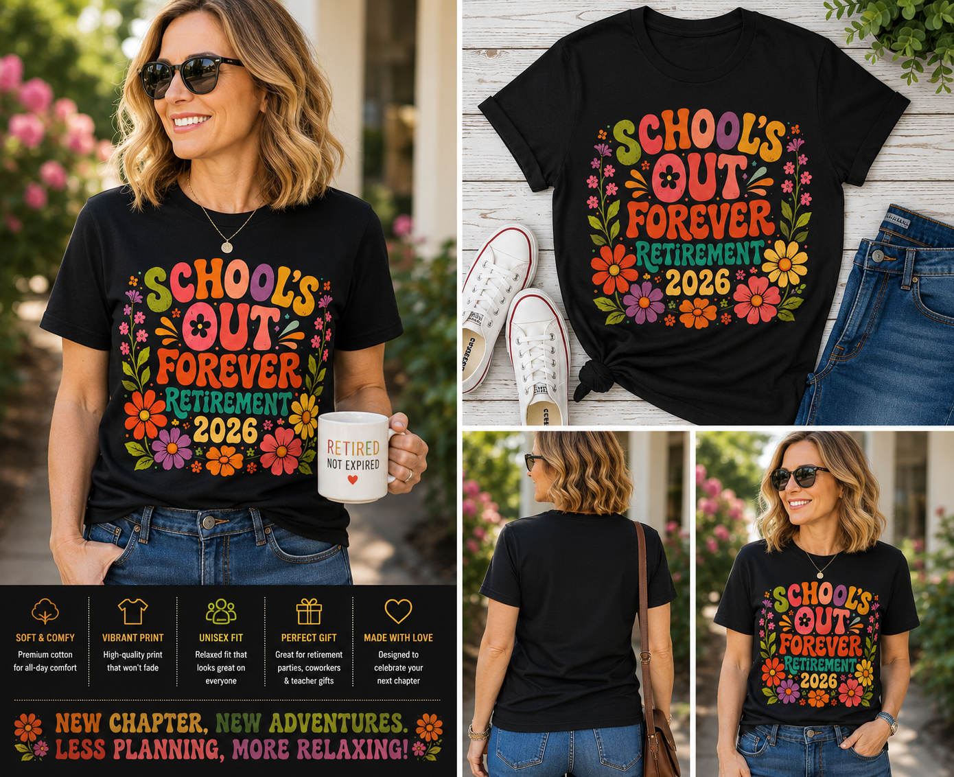 Retired Teacher Gift Shirt – School’s Out Forever Vintage Tee