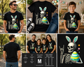 Funny Easter Skeleton Bunny T-Shirt – Rock Hand Skull Easter Egg Graphic Tee for Boys, Men & Teens