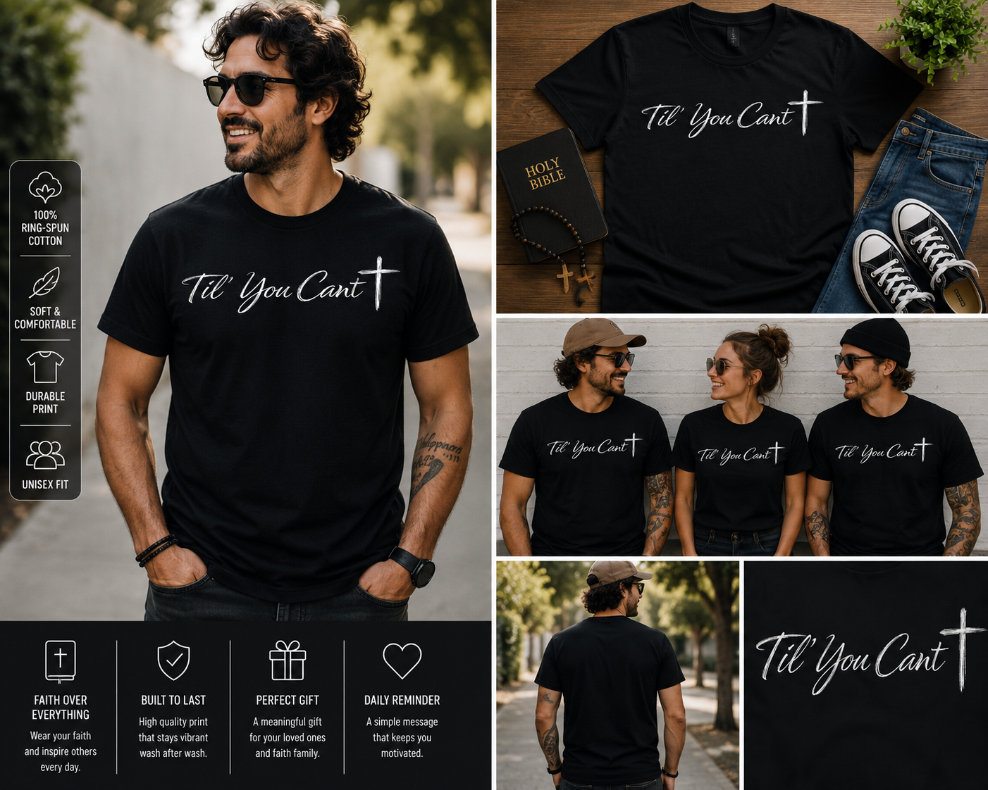 Til You Can’t Cross Christian T-Shirt – Faith Inspired Motivational Scripture Tee