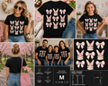 Cute Easter Bunny Face Coquette Bow T-Shirt for Girls & Women