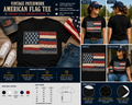 Vintage Faux Patchwork American Flag Patriotic 4th of July Graphic T-Shirt
