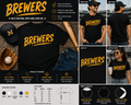 Brewers Brush Stroke Baseball Fan Graphic T-Shirt for Men Women & Kids