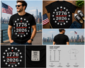 American 250th Anniversary Shirt, 1776–2026 USA Semiquincentennial Tee, 250 Years of Freedom Patriotic T-Shirt