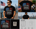 1776–2026 American 250th Anniversary Shirt, USA 250 Years of Freedom Patriotic T-Shirt, Semiquincentennial Celebration Tee