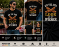Did You Just Look At My Wiener T-Shirt Funny Hot Dog BBQ Shirt for Men Women | Vintage Food Humor Graphic Tee