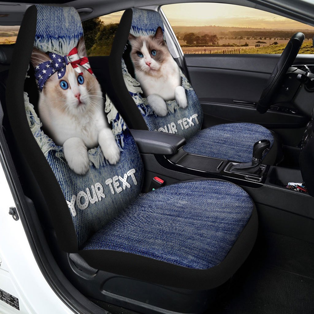 Personalized Ragdoll Cat Car Seat Covers Custom Couple Car Acessories Anniversary