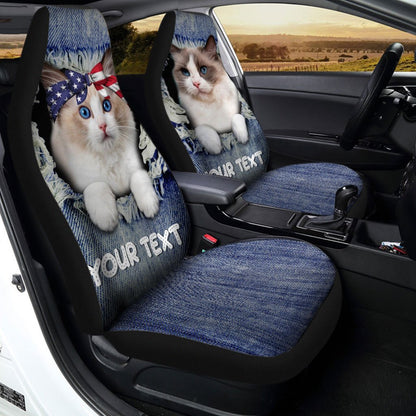 Personalized Ragdoll Cat Car Seat Covers Custom Couple Car Acessories Anniversary