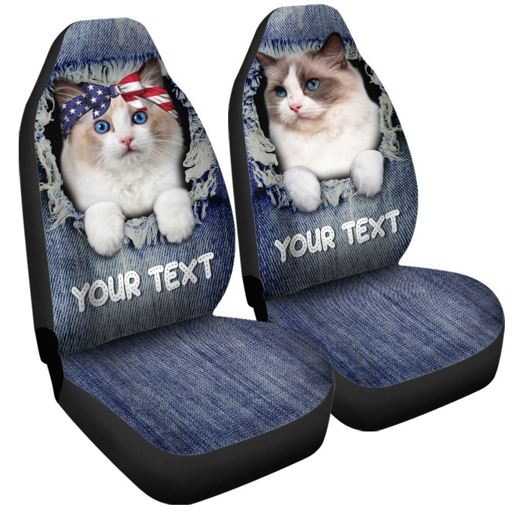 Personalized Ragdoll Cat Car Seat Covers Custom Couple Car Acessories Anniversary