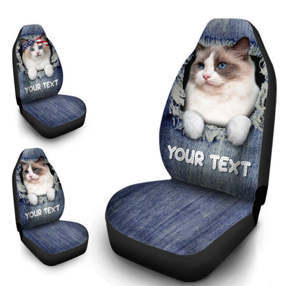 Personalized Ragdoll Cat Car Seat Covers Custom Couple Car Acessories Anniversary
